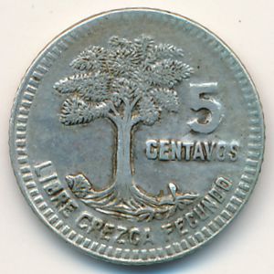 Guatemala, 5 centavos, 1958