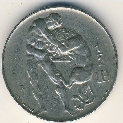 Albania, 1/2 leku, 1926 Albania, 1/2 leku, 1926