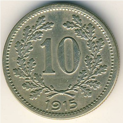 Австрия, 10 геллеров (1915–1916 г.) Австрия, 10 геллеров (1915–1916 г.)