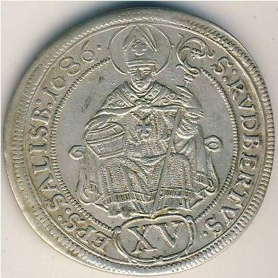 Зальцбург, 15 крейцеров (1681–1686 г.) Зальцбург, 15 крейцеров (1681–1686 г.)
