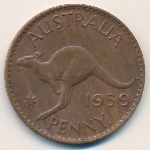 Австралия, 1 пенни (1955–1964 г.) Австралия, 1 пенни (1955–1964 г.)