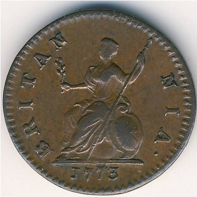 Great Britain, 1 farthing, 1771–1775 Great Britain, 1 farthing, 1771–1775