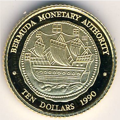 Бермудские острова, 10 долларов (1990 г.)