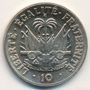 Haiti, 10 centimes, 1958–1970