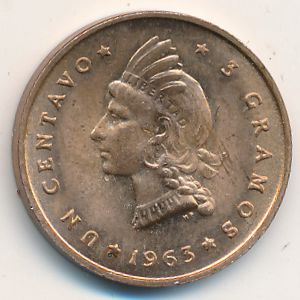 Dominican Republic, 1 centavo, 1963
