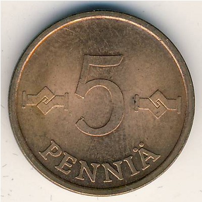 Финляндия, 5 пенни (1963–1977 г.) Финляндия, 5 пенни (1963–1977 г.)