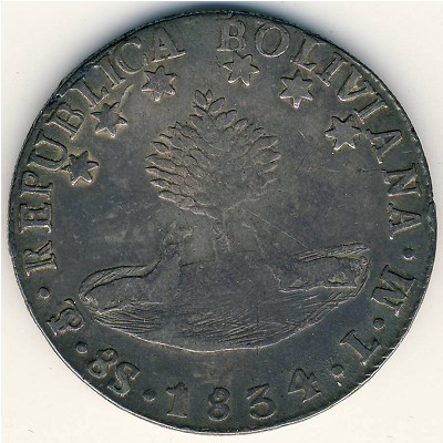 Bolivia, 8 soles, 1827–1840