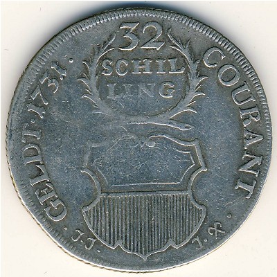 Lubeck, 32 schilling, 1731–1738 Lubeck, 32 schilling, 1731–1738