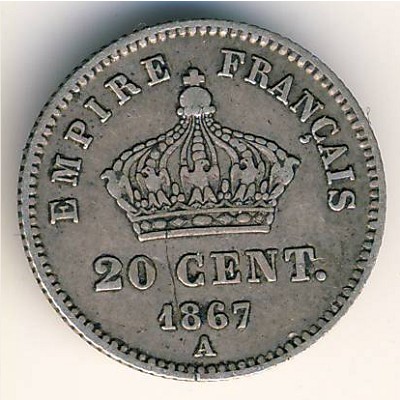 France, 20 centimes, 1867–1868