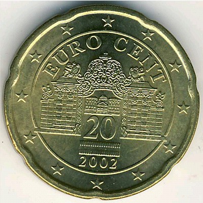 Austria, 20 euro cent, 2002–2007 Austria, 20 euro cent, 2002–2007