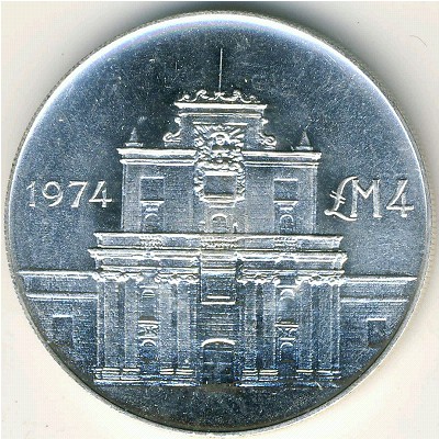 Malta, 4 pounds, 1974