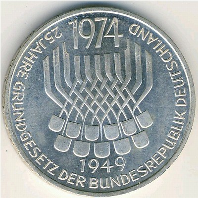 West Germany, 5 mark, 1974