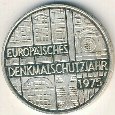 West Germany, 5 mark, 1975