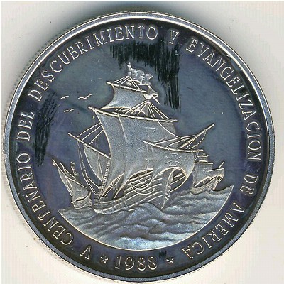 Dominican Republic, 1 peso, 1988