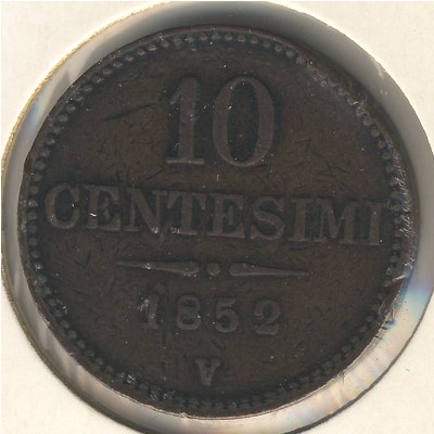 Lombardy-Venetia, 10 centesimi, 1852