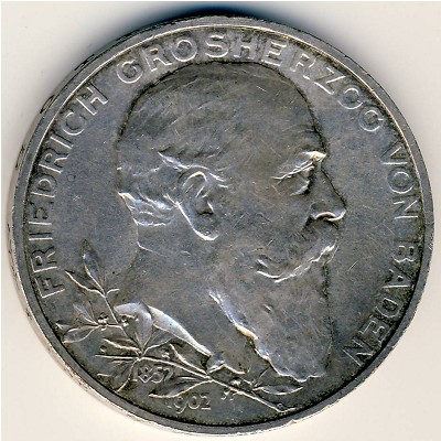 Baden, 5 mark, 1902 Baden, 5 mark, 1902