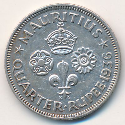 Mauritius, 1/4 rupee, 1934–1936 Mauritius, 1/4 rupee, 1934–1936
