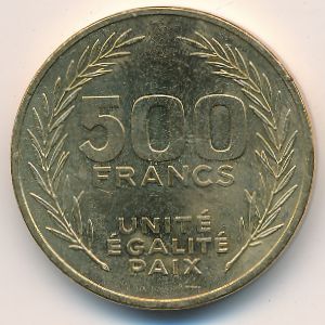 Джибути, 500 франков (1989–2010 г.) Джибути, 500 франков (1989–2010 г.)