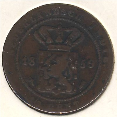 Нидерландская Индия, 1/2 цента (1855–1860 г.) Нидерландская Индия, 1/2 цента (1855–1860 г.)