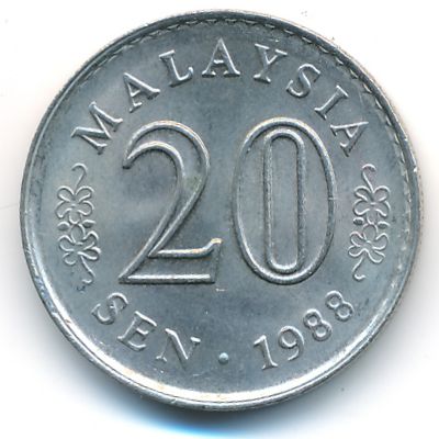 Малайзия, 20 сен (1967–1988 г.) Малайзия, 20 сен (1967–1988 г.)