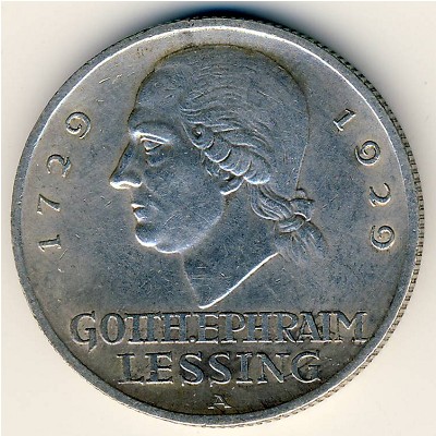 Weimar Republic, 3 reichsmark, 1929 Weimar Republic, 3 reichsmark, 1929