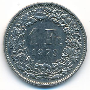 Switzerland, 1 franc, 1968–1981