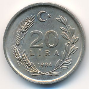 Турция, 20 лир (1984–1989 г.)