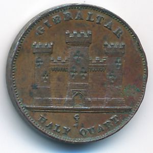 Гибралтар, 1/2 кварта (1841–1861 г.)