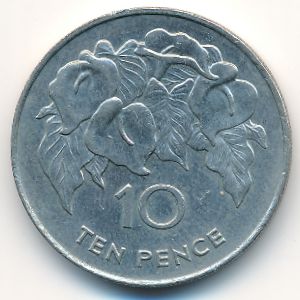 Saint Helena Island and Ascension, 10 pence, 1991