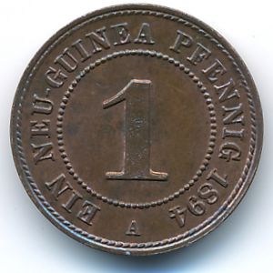 Немецкая Новая Гвинея, 1 пфенниг (1894 г.) Немецкая Новая Гвинея, 1 пфенниг (1894 г.)