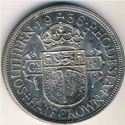 Southern Rhodesia, 1/2 crown, 1932–1936