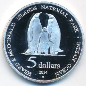 Остров Херд и острова Макдональд., 5 долларов (2014 г.)