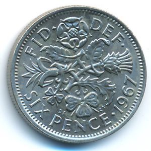 Великобритания, 6 пенсов (1954–1970 г.)