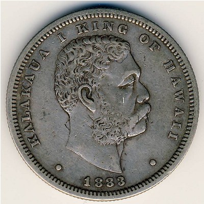 Гавайские острова, 1/2 доллара (1883 г.) Гавайские острова, 1/2 доллара (1883 г.)