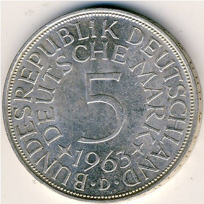 ФРГ, 5 марок (1963 г.)