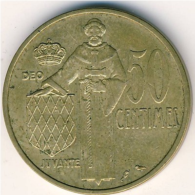 Monaco, 50 centimes, 1962