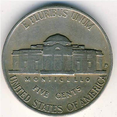США, 5 центов (1938–1942 г.)