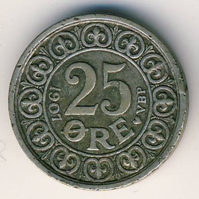 Дания, 25 эре (1907–1911 г.)