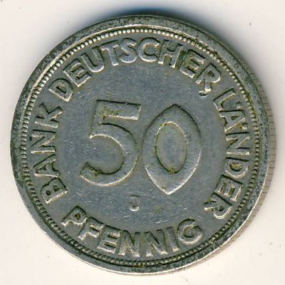 West Germany, 50 pfennig, 1949–1950