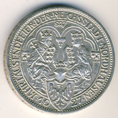 Weimar Republic, 3 reichsmark, 1927 Weimar Republic, 3 reichsmark, 1927