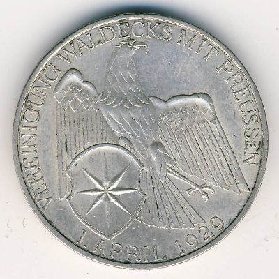 Веймарская республика, 3 рейхсмарки (1929 г.) Веймарская республика, 3 рейхсмарки (1929 г.)