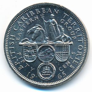 East Caribbean States, 50 cents, 1955–1965 East Caribbean States, 50 cents, 1955–1965