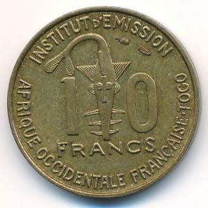 French West Africa, 10 francs, 1957