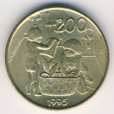 San Marino, 200 lire, 1995 San Marino, 200 lire, 1995