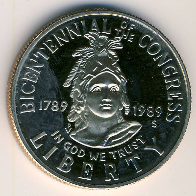 USA, 1/2 dollar, 1989