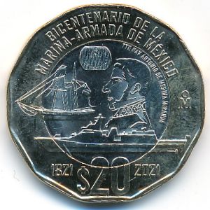 Mexico, 20 pesos, 2021