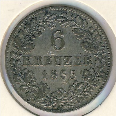 Вюртемберг, 6 крейцеров (1842–1856 г.) Вюртемберг, 6 крейцеров (1842–1856 г.)