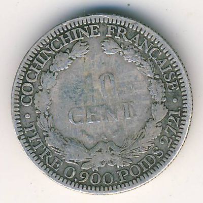 French Cochin China, 10 cents, 1879–1885