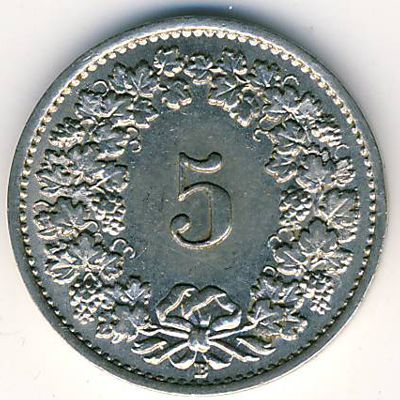 Switzerland, 5 rappen, 1932–1941 Switzerland, 5 rappen, 1932–1941