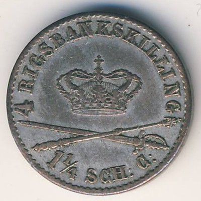 Дания, 4 ригсбанкскиллинга (1841 г.)